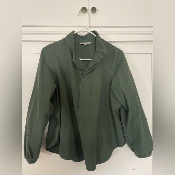 Aliya Wanek olive Phoebe shirt - Picture 1 of 4
